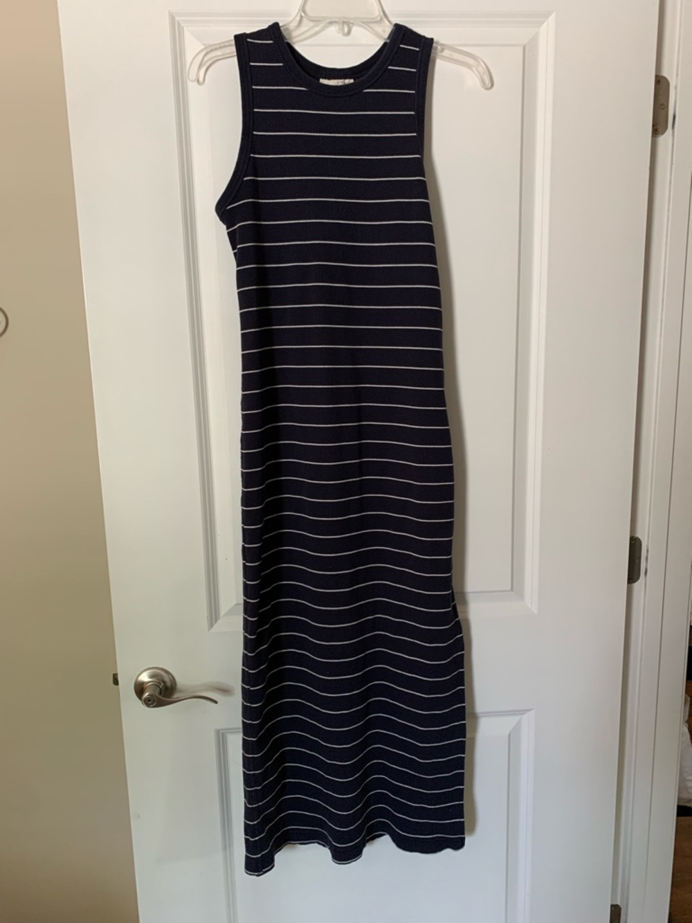 Universal Thread Navy and White Striped Sleeveless Maxi Dress